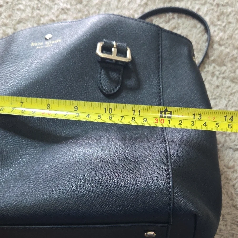 Kate Spade Large Black Shoulder Bag with Silver Accents